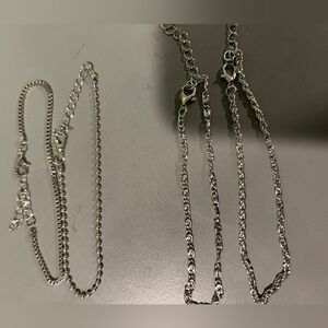 Silver Fashion Bracelet Anklet Jewelry Set of 4 Pieces